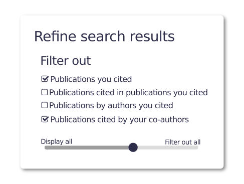 Bibliographic search filter using the NOT recommendation and weak-ties strategies